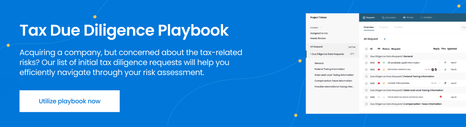 tax due diligence playbook